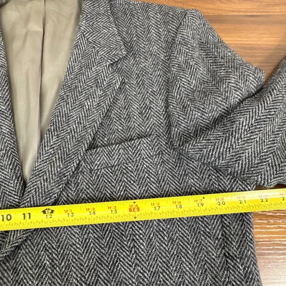 Andhurst‎ Harris Tweed Blazer Jacket Herringbone Scottish Wool Elbow Patches 41R